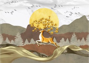 Tablou pe sticlă cu cerb (70x50 cm)