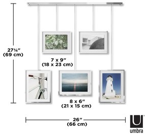 Rame argintii de suspendat 5 buc. din metal 66x69 cm Exhibit – Umbra