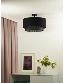 Lustră aplicată BOHO Duolla RATTAN 1xE27/15W/230V d. 45 cm negru