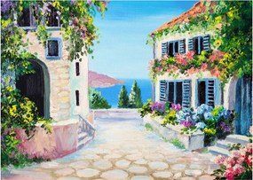Tablou - Alee grecească, pictură în ulei (70x50 cm)