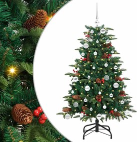 vidaXL Brad de Crăciun artificial Verde 150 cm PVC și metal și plastic