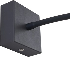 Lampă de perete modernă neagră cu LED, reîncărcabilă și cu dimmer - Harper
