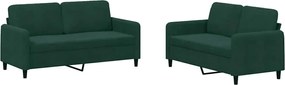 vidaXL Set canapele, 2 piese, verde închis, catifea