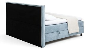 Pat boxspring albastru cu spațiu de depozitare 180x200 cm Elva Bold – Bonami Selection