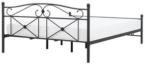 Pat matrimonial 180 cm Ramirez (negru) (cu somieră). 1075597