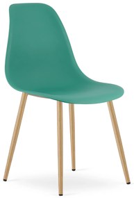 Scaun Bucatarie/Dining Velo Plus Verde Picioare Metalice Finisaj Lemn