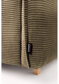 Colțar verde extensibil cu tapițerie din catifea reiată (cu colț pe partea stângă /în formă de "U") Tori – Bonami Selection