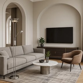 Brilagi - Lampă de podea cu dimmer SCARLETT 1xR7s/230W/230V+1xG9/40W crom mat