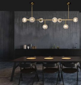 Lustra 8L design modern Datiu bronz