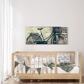 Tablou - Bicicleta de epocă cu flori (120x50 cm)