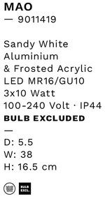 Plafoniera cu 3 Spoturi directionabile protectie IP44, MAO, NVL-9011419