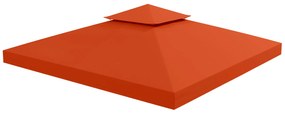 Outsunny Capac de Foișor, Acoperiș pentru Foișor cu 8 Găuri de Drenaj și Curele Velcro, 3x3 m, Roșu Ruginiu | Aosom Romania