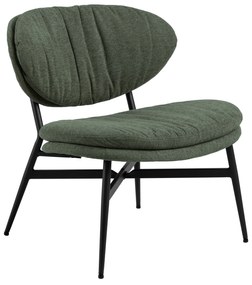 MAZZONI EXPORT SOPHIA Verde (material Apia 352)/cadru negru - FOTOLIU DE ODIHNĂ SCAUN PENTRU SALON/BIROU TAPIȚAT