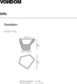 Ghiveci plante design decorativ modern exterior/interior FAZ POT 61x61x50cm