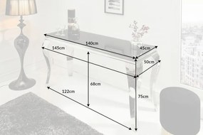 Consola eleganta cu picioare curbate din otel inoxidabil lustruit, Modern Barock negru