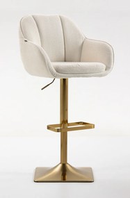 HR2055KW Scaun Crem din Boucle cu Bază Aurie