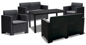 Set mobilier de grădină Nero IV Big cu 6 locuri, grafit