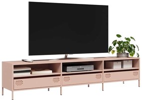vidaXL Dulap TV, roz, 202x39x43,5 cm, oțel laminat la rece