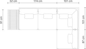 Canapea pe colt pentru exterior design elegant LUX Royal Palm, sunbrella