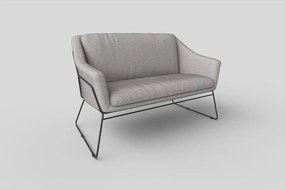 Canapea SOFT XL, gri deschis/negru, stofa/metal, 125x77x83 cm