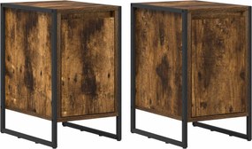vidaXL Noptieră 2 pcs Stejar fumuriu 39,5 x 30 x 50 cm Lemn compozit