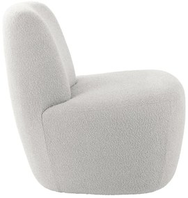 Fotoliu alb cu tapițerie din țesătură bouclé Ada – Leitmotiv
