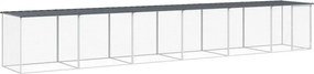 vidaXL Coteț pui cu acoperiș, antracit, 603x98x90 cm, oțel galvanizat