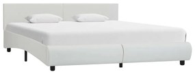 285460 vidaXL Cadru de pat, alb, 160 x 200 cm, piele ecologică