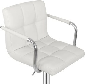 MIADOMODO Scaun de bar 2 buc, cu brațe, alb