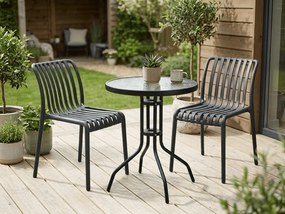 Set de gradina TREGO ISLAND - 2 scaune si masa rotunda ø 60 cm, antracit