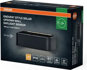 Osram - Aplica solară de perete ENDURA STYLE LED/7,6W/4,2V 2000 mAh IP65 antracit