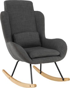 Fotoliu balansoar, material textil gri/lemn, HARPER