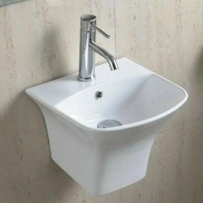 Lavoar suspendat Inter Ceramic dreptunghiular alb lucios 35.5 cm