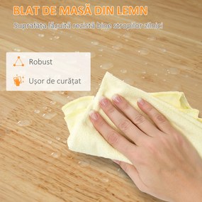 HOMCOM Cărucior de Bucătărie cu Roți, Insulă de Bucătărie Compactă cu Blat din Lemn, Rafturi și Sertare, Alb | Aosom Romania