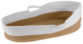 TEMPO-KONDELA SABI, coş tricotat, alb/ natural, 60x12,5 cm