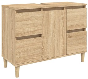821271 vidaXL Dulap de chiuvetă, stejar sonoma, 80x33x60 cm, lemn prelucrat