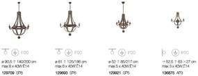 Candelabru design rustic deosebit cu 5 brate MILLENNIUM SP5 129921