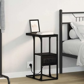 vidaXL Noptieră Stejar negru 41.5 x 26 x 60.5 cm Lemn compozit