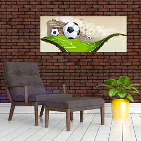 Tablou - Teren de fotbal (120x50 cm)