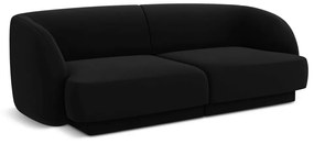 Canapea 2 locuri, Miley, Micadoni Home, BL, 184x85x74 cm, catifea, negru