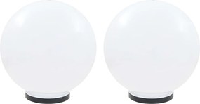vidaXL Lămpi bol cu LED, 2 buc, sferice, 40 cm, PMMA