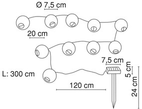 Globo 33971 - LED Lanț solar 10xLED/0,06W/1,2V