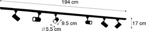 Sistem de iluminat cu șine inteligente cu 6 spoturi albe monofazate 200 cm - Iconic Jeana