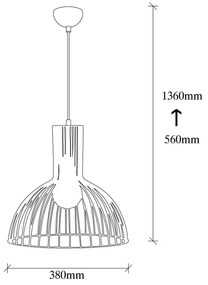 Lustră neagră cu abajur din metal ø 38 cm Fellini – Opviq lights