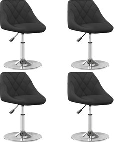 vidaXL Scaune de masă pivotante, 4 buc., negru, catifea