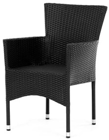 Autronic Scaun de grădină, metal, polyrattan,negru , AZC-S2117 BK