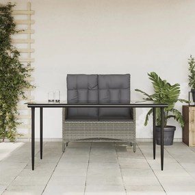 3203502 vidaXL Set mobilier de grădină cu perne, 2 piese, gri, poliratan