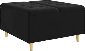 vidaXL Ottomană de depozitare cu pernă Negru 80 x 80 x 45 cm Catifea