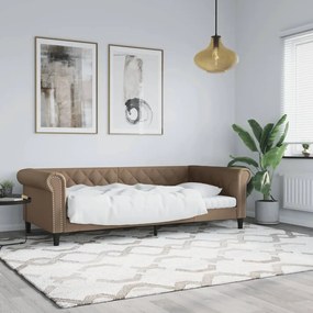 354229 vidaXL Cadru de pat, cappuccino, 90x200 cm, piele ecologică