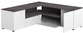Comodă TV alb-gri cu aspect de beton 130x46 cm Angle – TemaHome